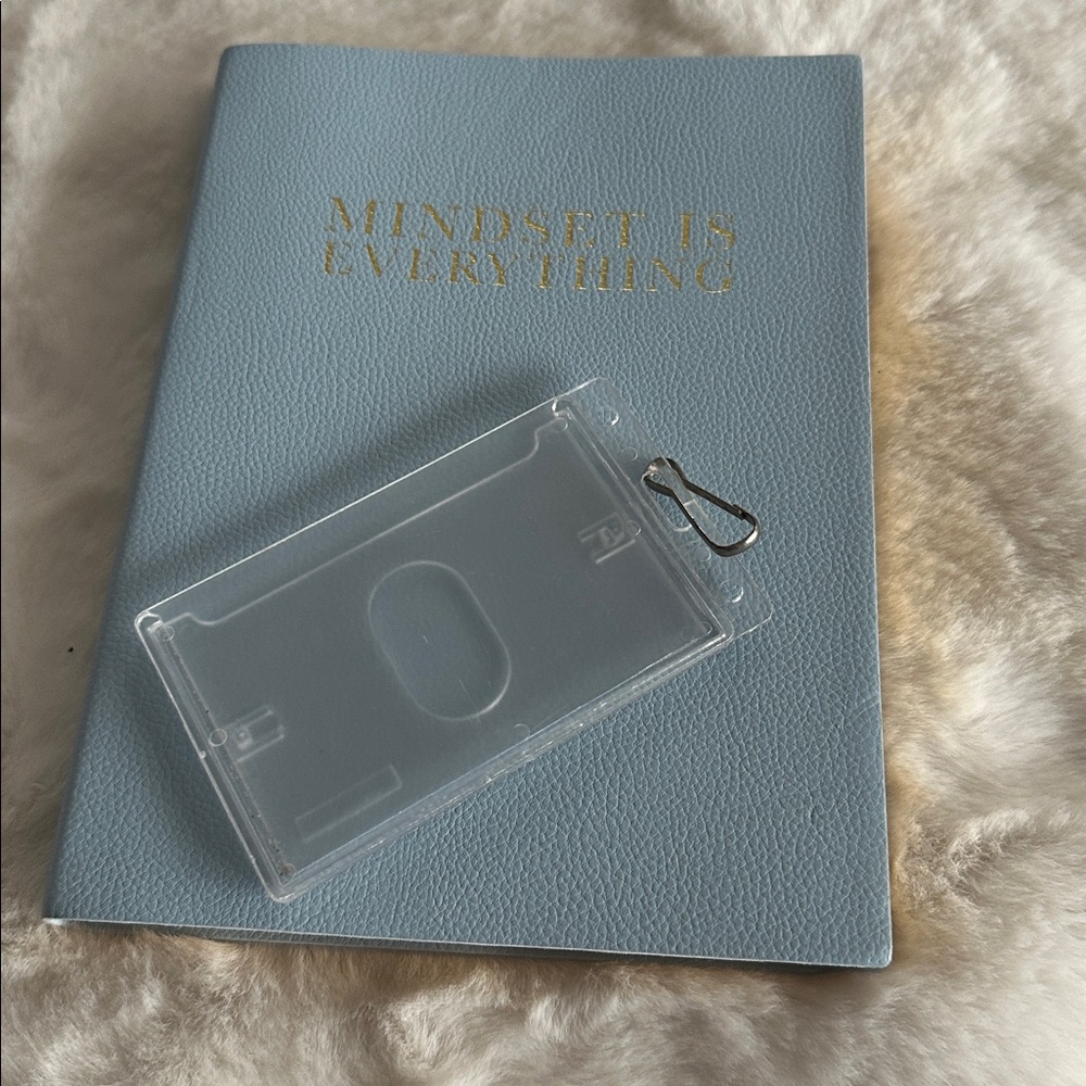 Blue Notebook with Gold Text & ID Holder